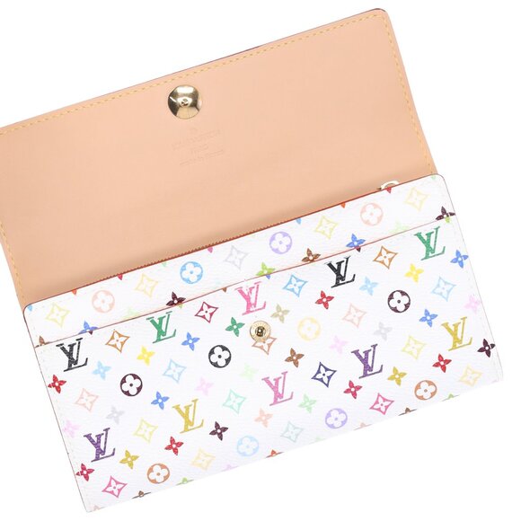 Louis Vuitton x Murakami Monogram Multicolor Sarah Wallet White - Picture 5 of 6